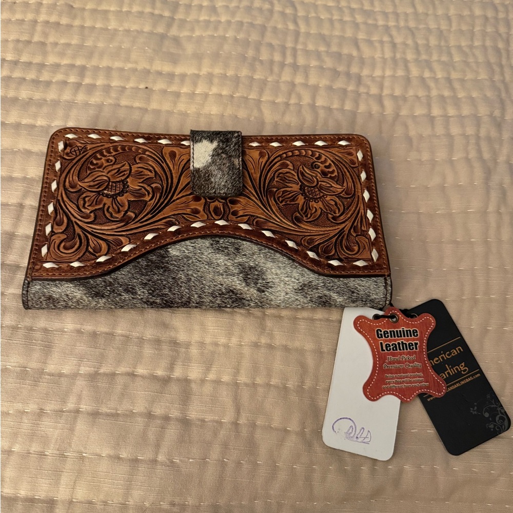 American Darling Brown and Gray Leather Wallet